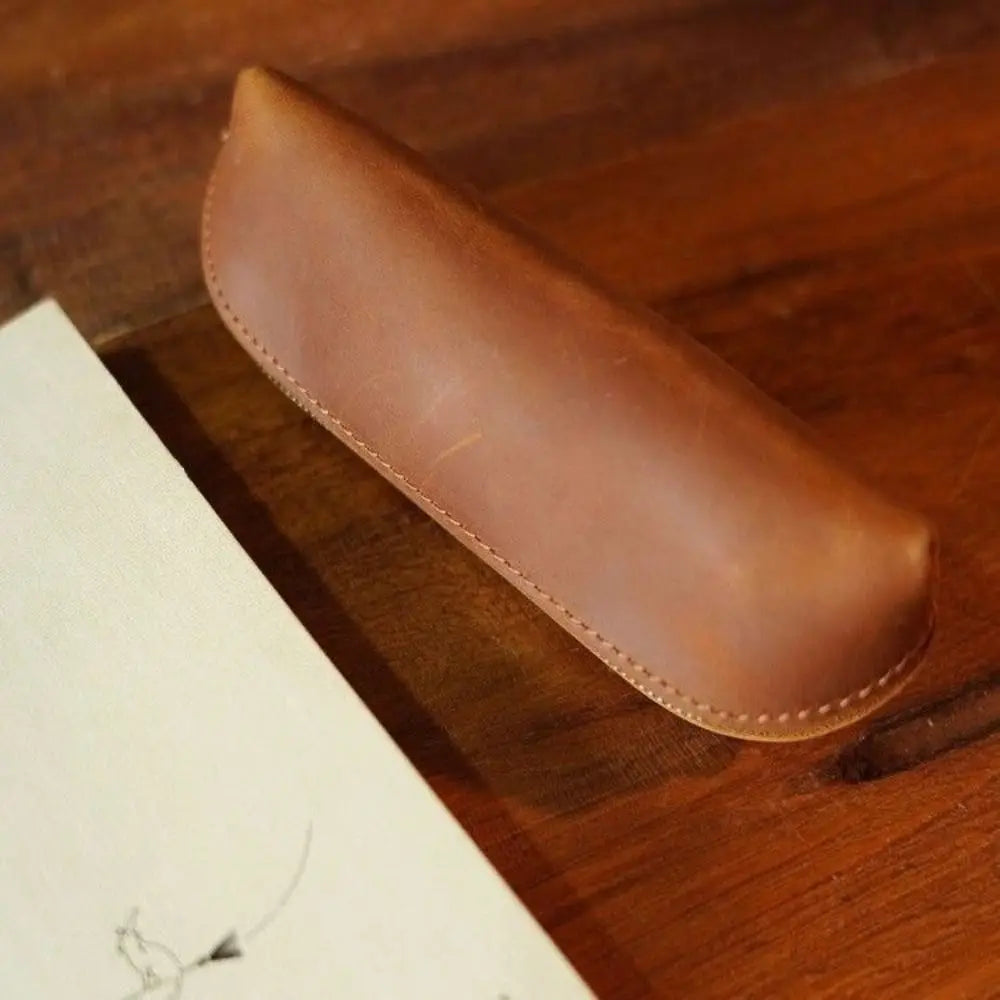 Large Leather Pencil Pouch – Zipper Stationery Bag for School Pencil Pouch HIP