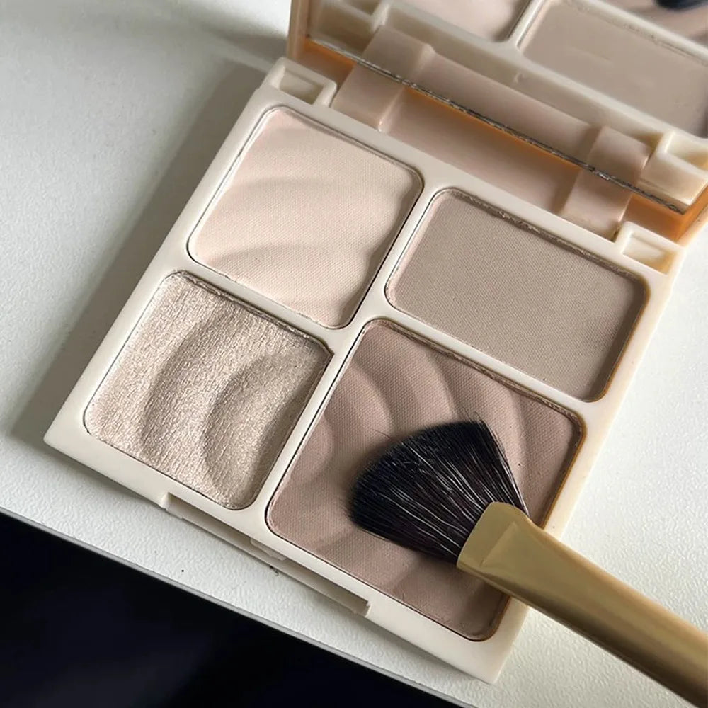3D Facial Contouring Bronzer Brightening Matte Highlights Palettes 4-colors Eye Shadow Nose Powder Beige Whirlpool Makeup Plate HIP