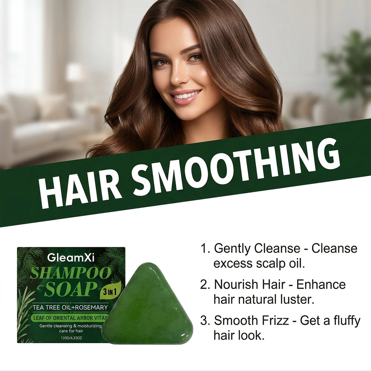 Natural Herbal Solid Shampoo Bar – 3-in-1 Hair & Scalp Care Solid Shampoo Bar HIP