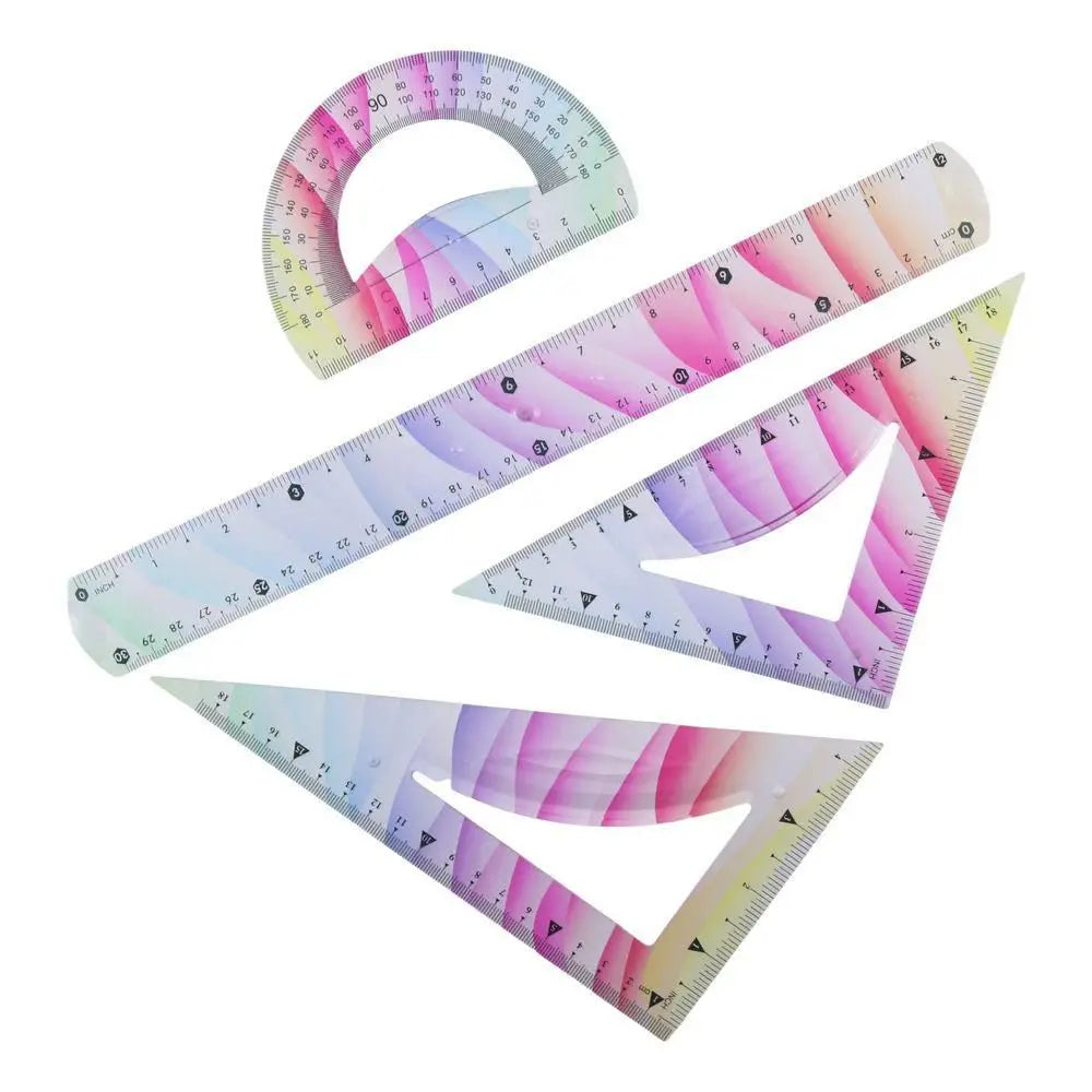 Flexible Soft Ruler Set – 4Pc Bendable 20 & 30cm Plastic Flexible Ruler Set HIP