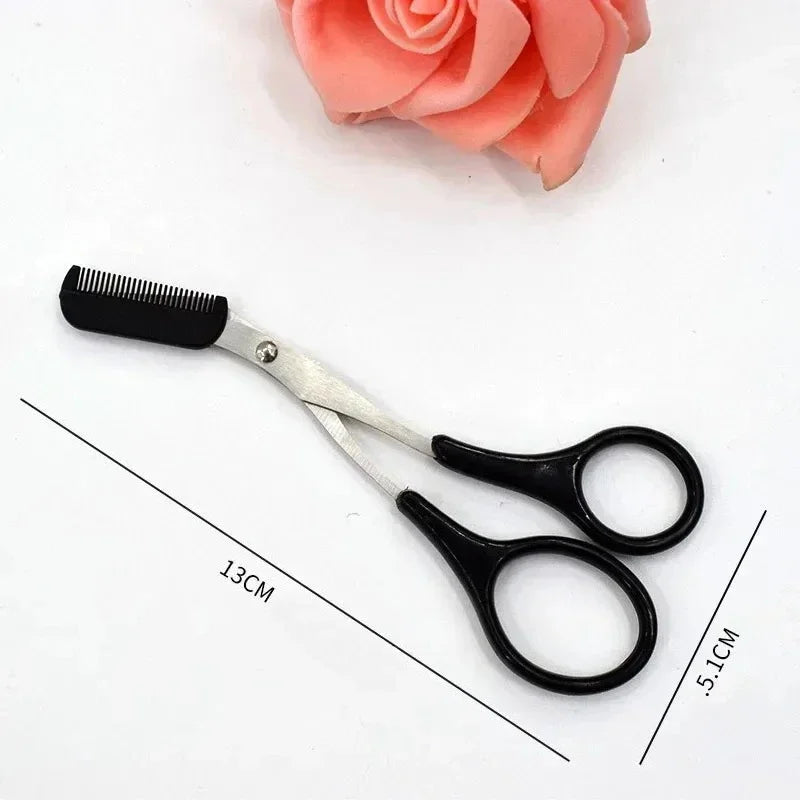 Stainless Steel Eyebrow Scissors with Comb – 1/3 Pc Kit Eyebrow Trimmer Set HIP