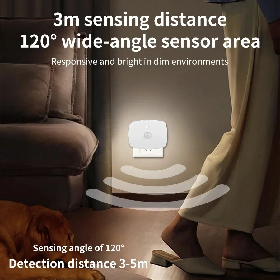 Motion Sensor Led Night Light EU US Plug Infrared Smart Sensor Wall Lamp Bedroom Toilet Hallway Kitchen Kid Nightlight 220V 110V HIP