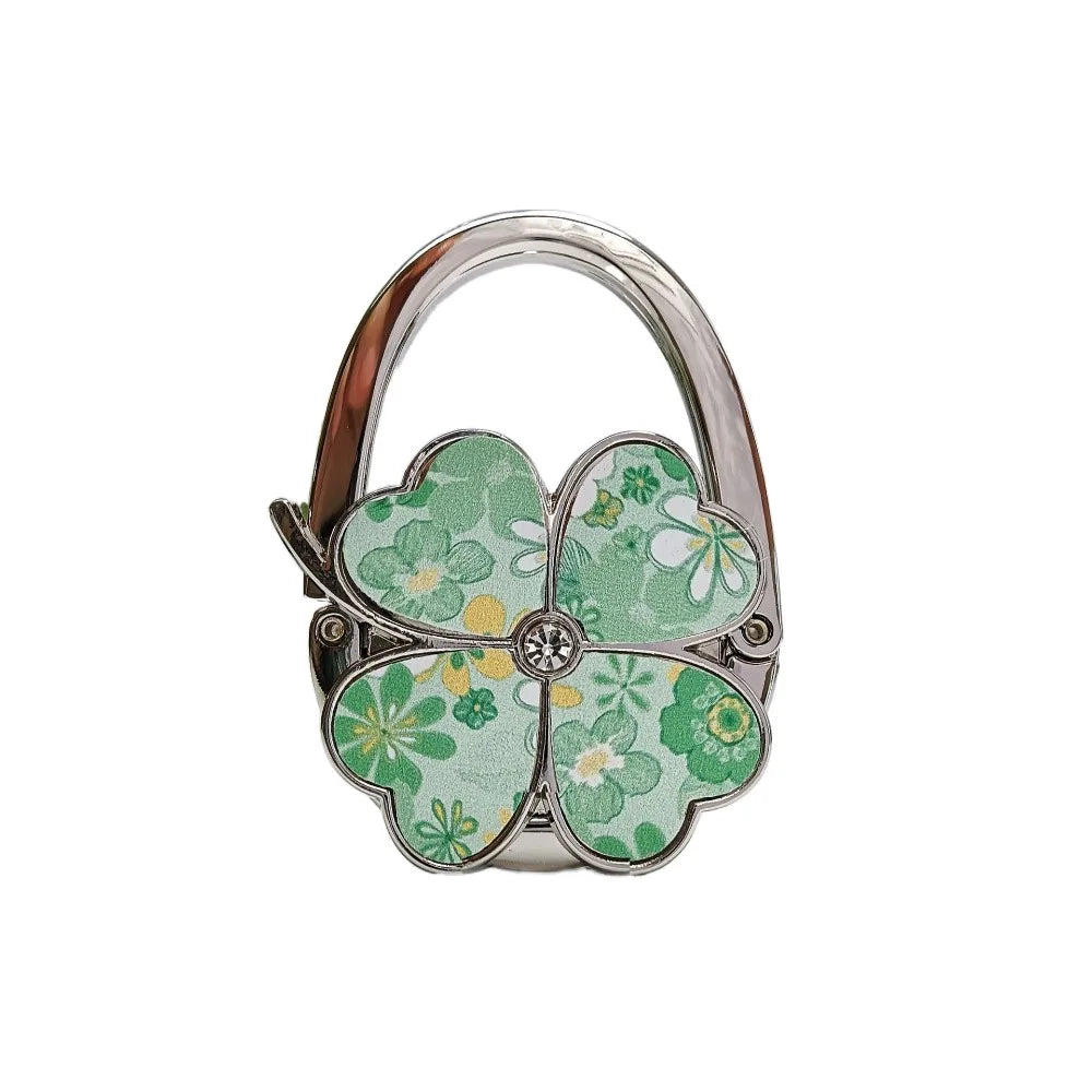 Four Leaf Clover Foldable Purse Hanger & Table Bag Hook Purse Hanger Hook HIP Green