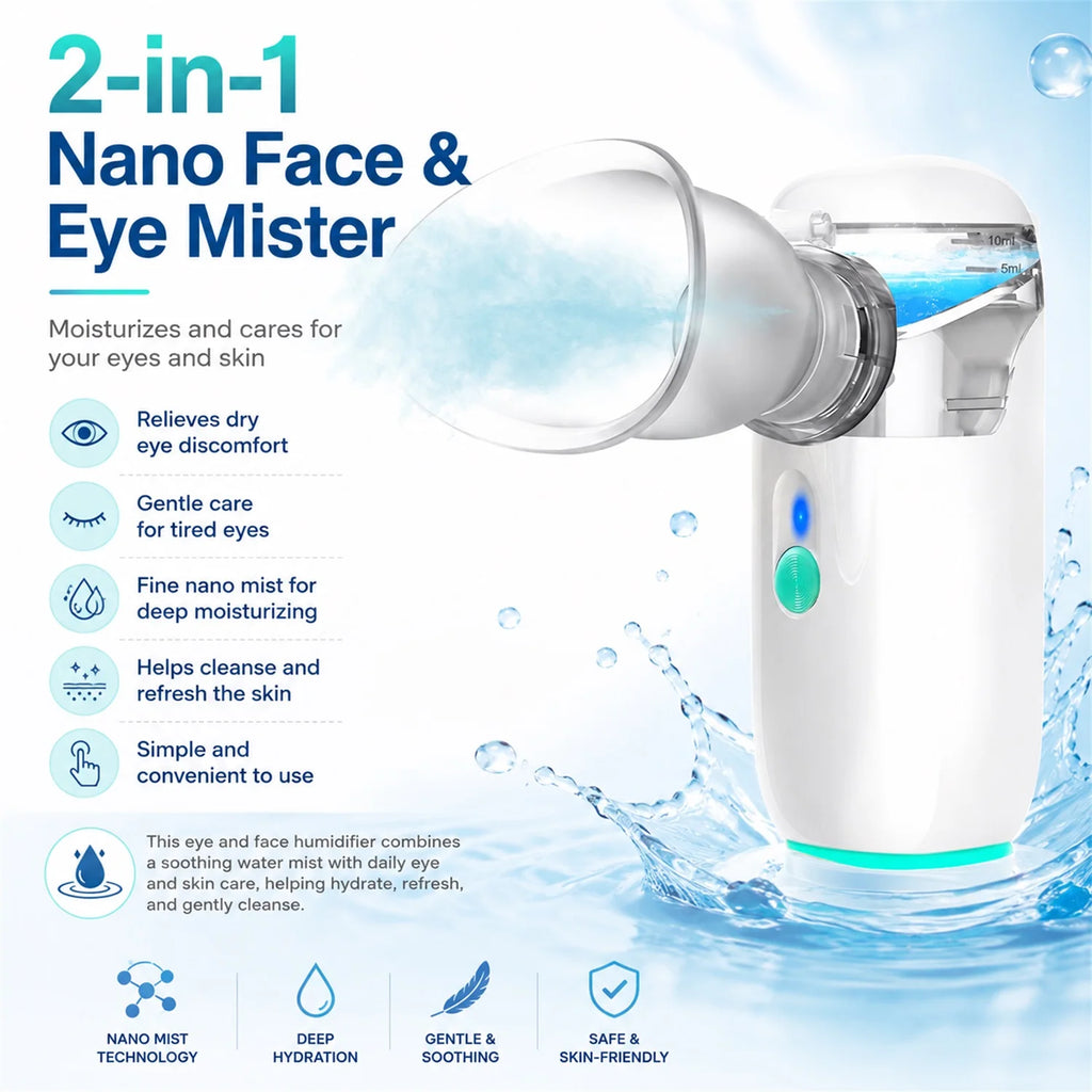 Fireurus Handheld Eye Mist Nebulizer Spa Atomizer & Eyeshade Eye Mist Nebulizer HIP