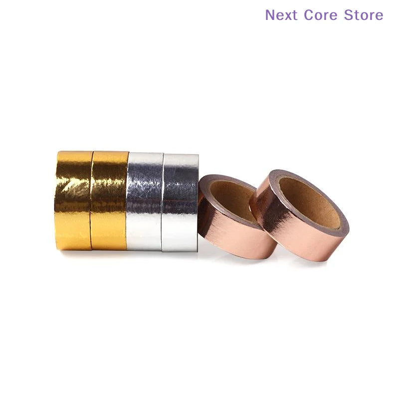 Metallic Washi Tape Gold Silver Rose Gold 15mm x 5m DIY Decorative Washi Tape HIP