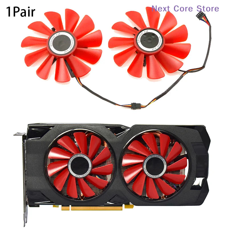 87mm RX 570 RX 580 Replacement GPU Cooling Fan Pair FDC10U12S9-C GPU Replacement Fan HIP