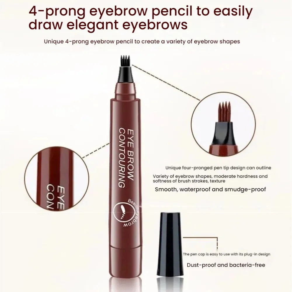 5 Colors Microblading Eyebrow Pen Waterproof Liquid Eyebrow Pencil Long Lasting Eyebrow Pen 4 Points Eye Brow Pen Cosmetics HIP