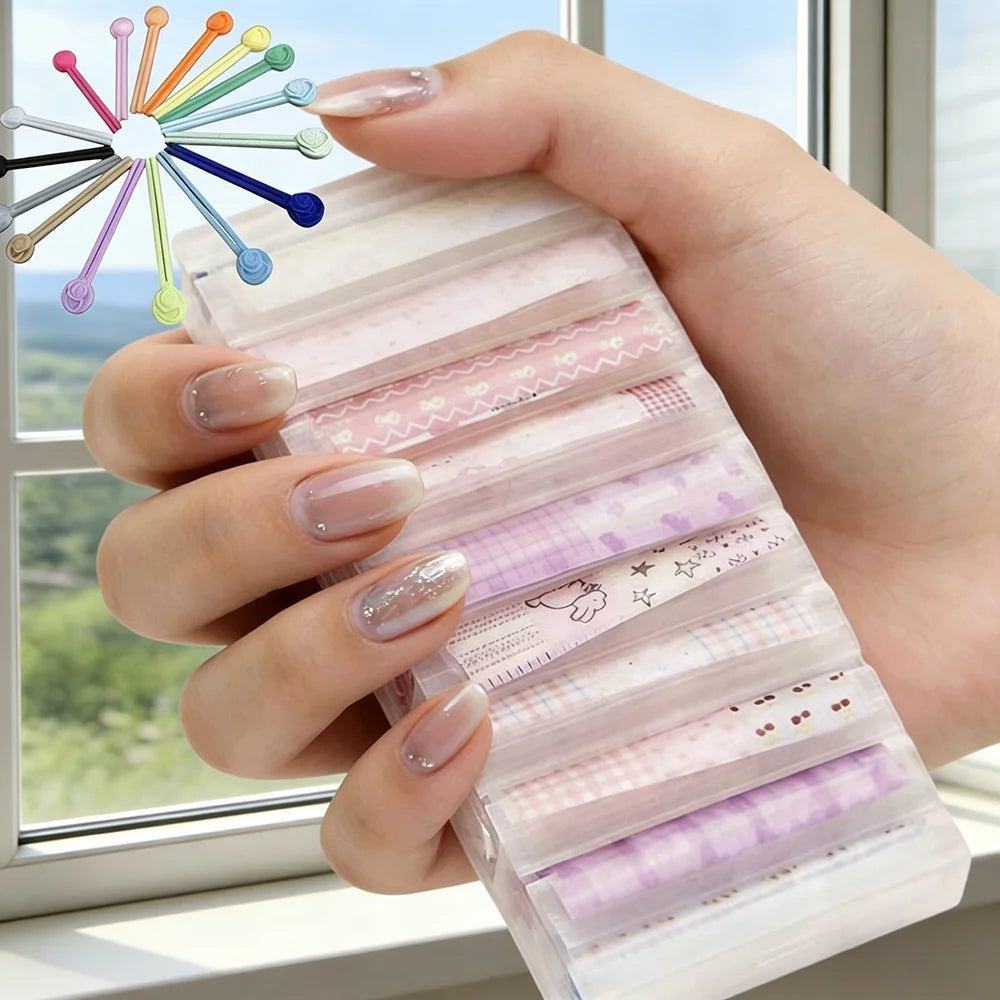 1/3Pcs 10-Compartment Nail Transfer Paper Storage Box Portable 3D Printing Organizer for Stickers Display Stand For Home Salon HIP