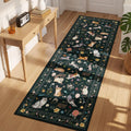 Botanical Cat Runner Rug – Non-Slip Floral Hallway Mat Runner Rug HIP 3 40x120cm-Felt