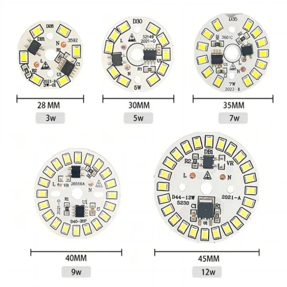 SMD2835 Circular LED Lamp Chip 3W–15W AC 220V Module LED Lamp Chip Module HIP