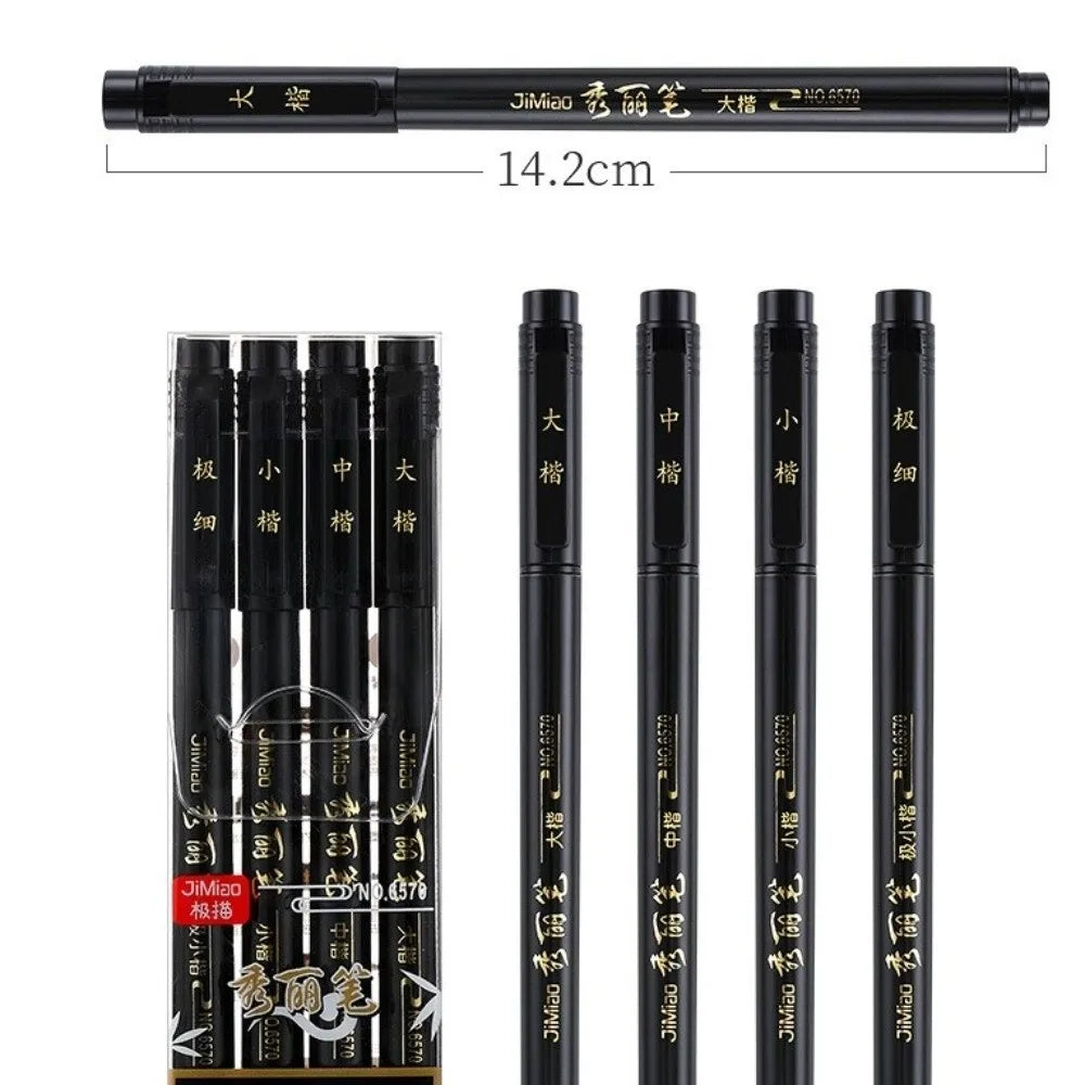 4-Piece Calligraphy Brush Pen Set – Felt Tip Black Markers Calligraphy Brush Pen Set HIP