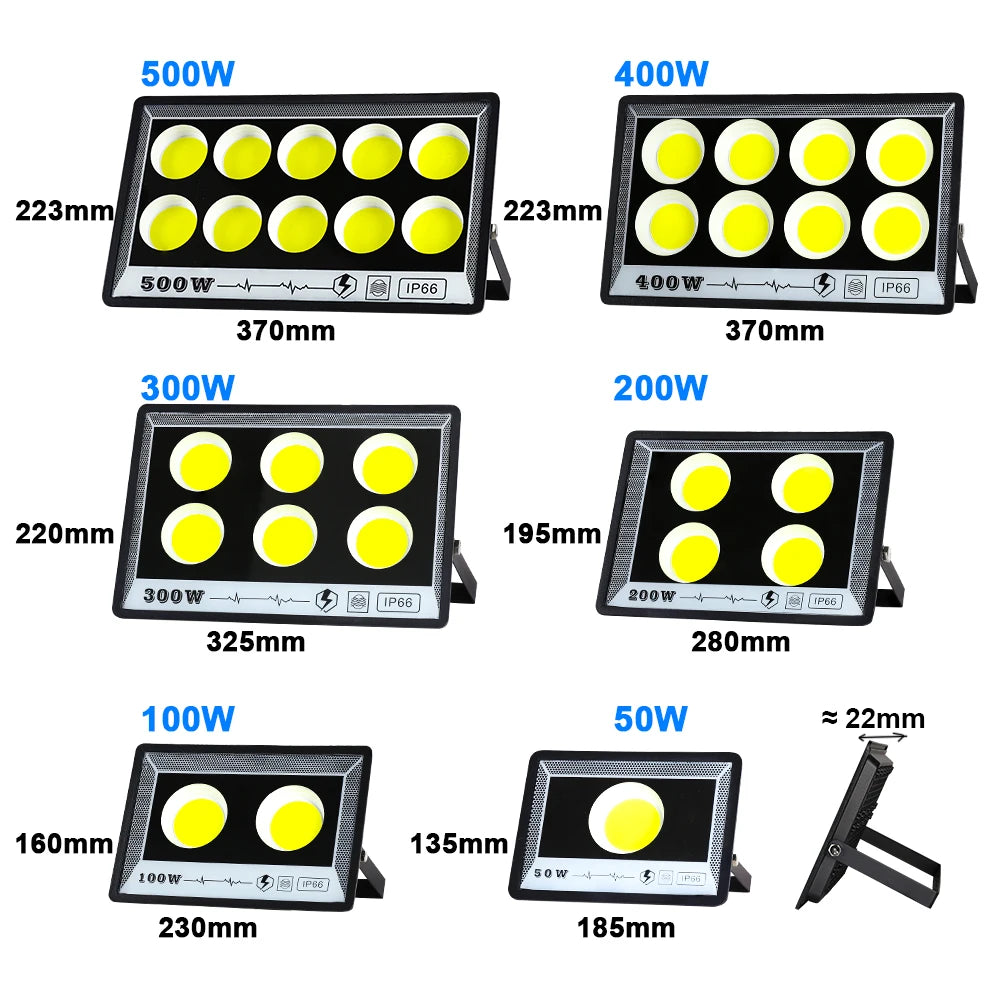 YNL IP65 LED Flood Light 50W–500W | Outdoor Garden Street Lamp LED Flood Light HIP