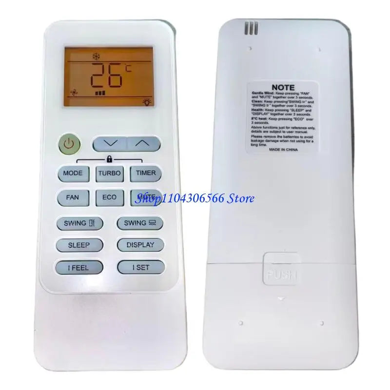 LCD AC Replacement Remote Control 190424 XHY-S | No Setup AC Remote Control HIP