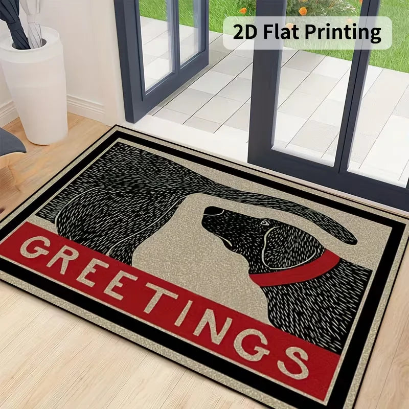 Black Dog Non-Slip Doormat – Beige Entry & Kitchen Floor Mat Decorative Doormat HIP