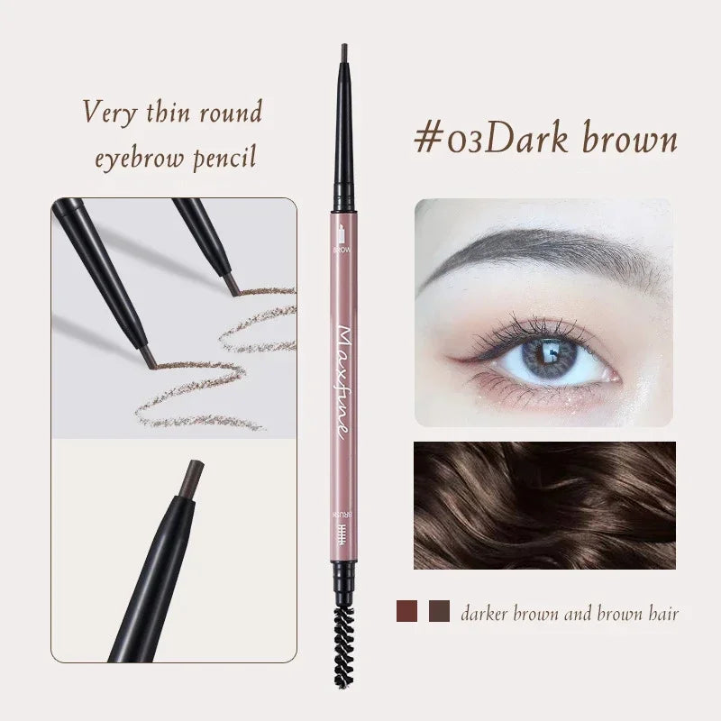 Maxfine Ultra Fine Triangle Eyebrow Pencil Precise Brow Definer Long Lasting Waterproof Morandi Cool Brown Eyebow Makeup 6 Color HIP 03 Dark Brown