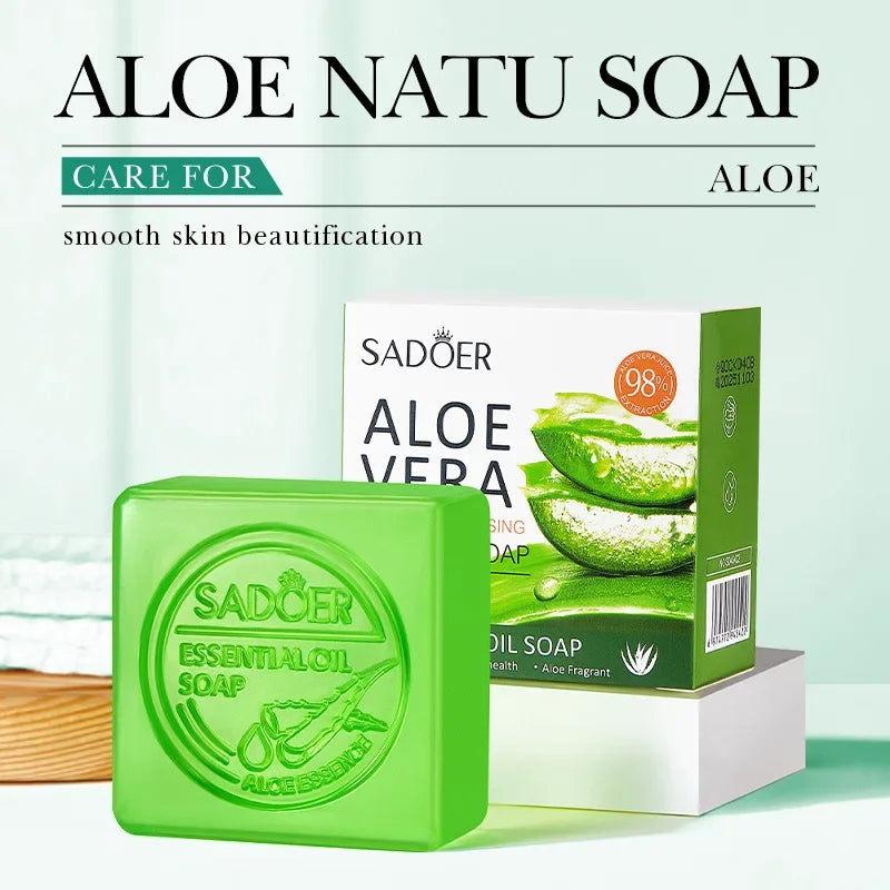 SADOER Aloe Vera Facial Soap – Hydrating & Oil Control Bar Aloe Facial Soap HIP