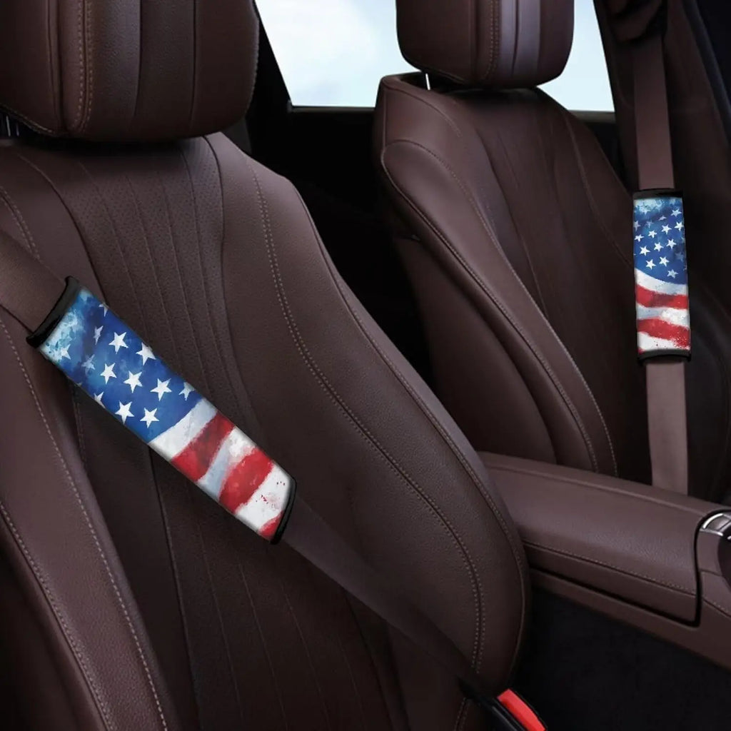 American Flag Seat Belt Shoulder Pad Covers – 2 Pack Seat Belt Cover HIP