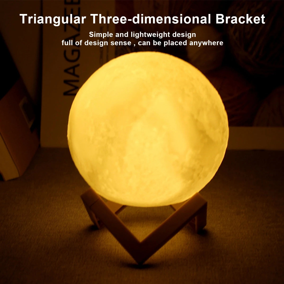 Moon Lamp LED Night Light with Stand – Battery Powered LED Night Light HIP
