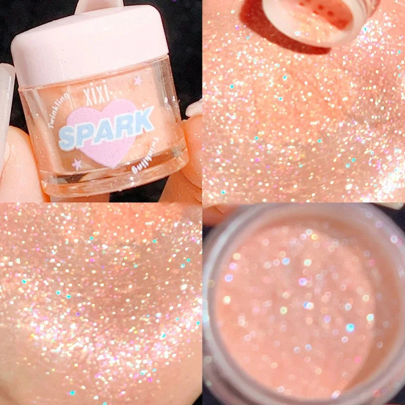 3 Colors Glitter Highlighters Powder Diamond Shimmer Eye Shadow Pearlescent Face Body Brightening Smooth Natural Contour Makeup HIP
