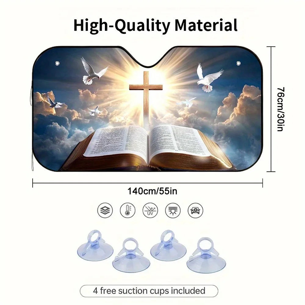 Bible Angel Car Sunshade – UV & Heat Block with 4 Suction Cups Car Sunshade HIP