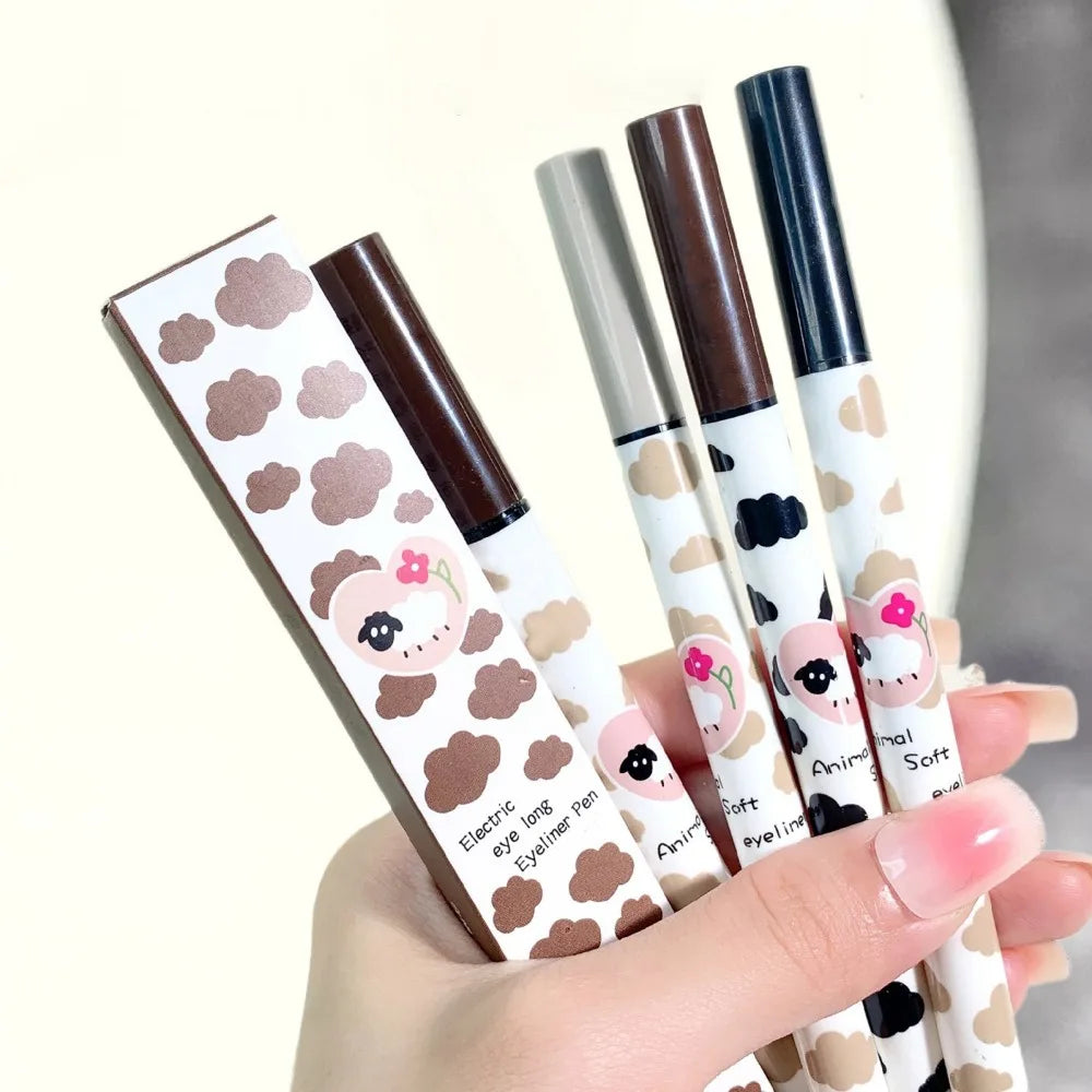 3 Colors Brown Lying Silkworm Liquid Eyeliner Pen Waterproof Big Eyes Makeup Smooth Quick-drying Women Cosmetics Beauty Tools HIP