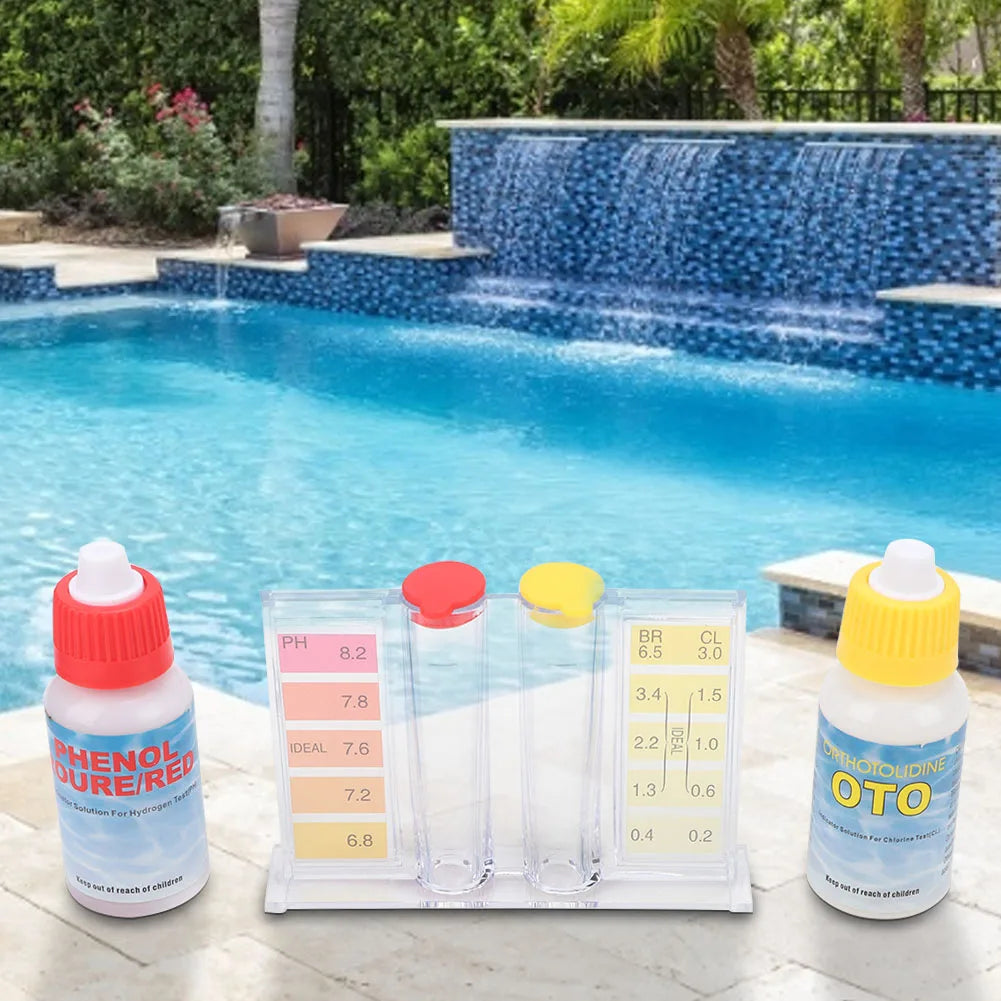 Pool Chlorine Test Kit Water Quality Test Box PH Chlorine Testing Kit Water Quality Test Box Accessories for Swimming Pool HIP