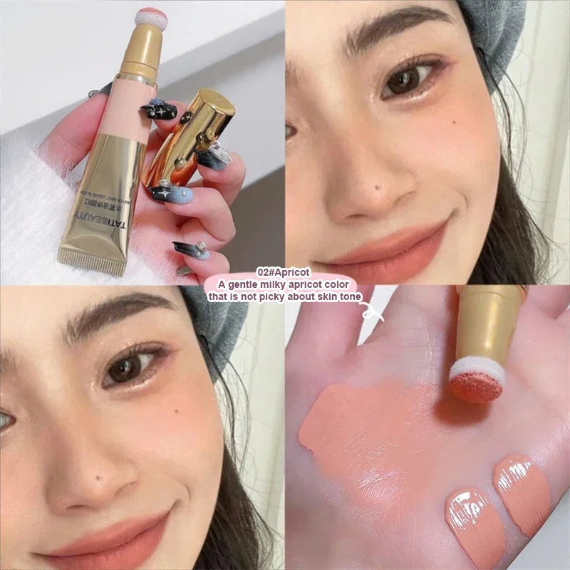 Liquid Blush Velvet Matte Blusher Face Pigment Lasting Beauty Natural Cream Cheek Tint Pink Peach Blush Korean Makeup Cosmetics HIP 02