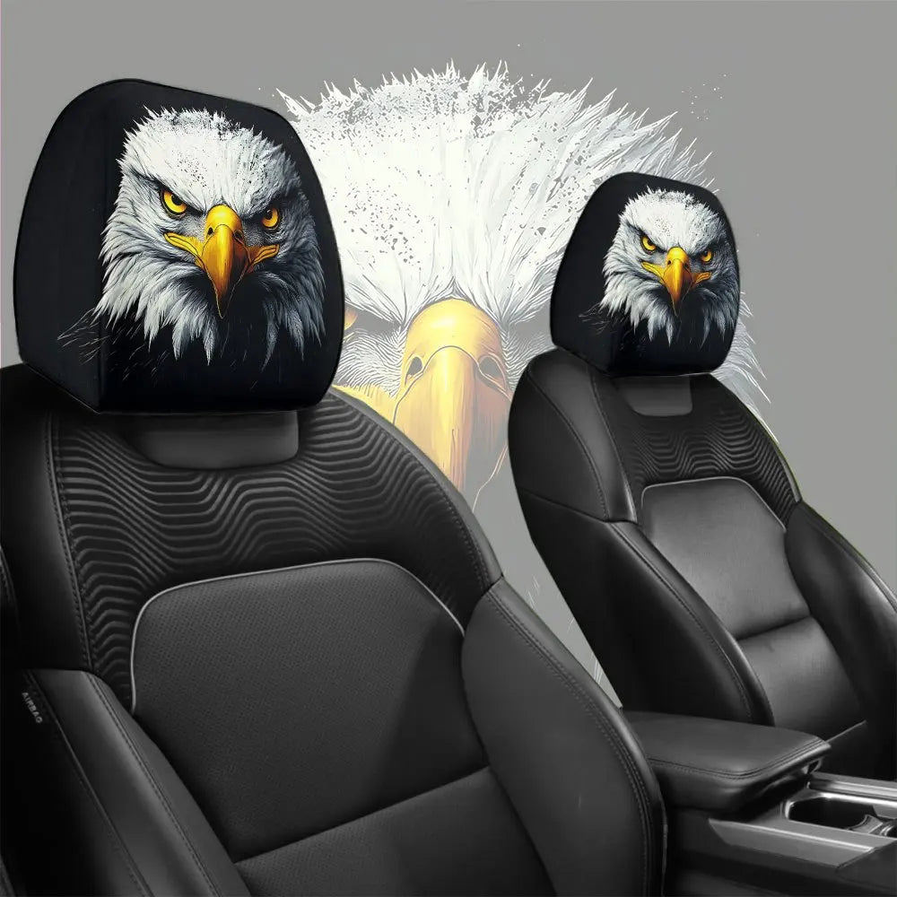 2-Pack Eagle Print Car Headrest Pillows – SUV, Sedan & Truck Car Headrest Pillow HIP