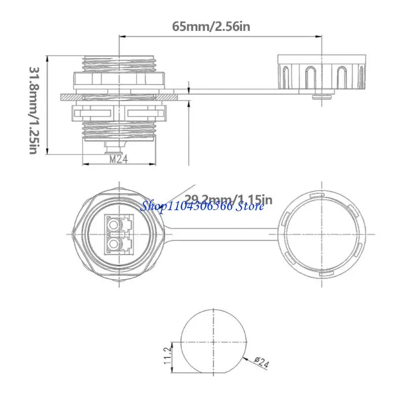 IP68 Weatherproof Fiber Optic Coupler with Protective Cap Fiber Optic Coupler HIP