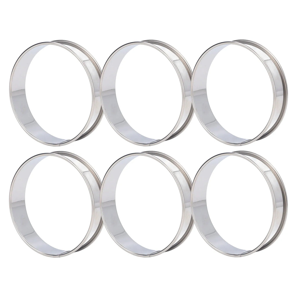 6pcs English Muffin Rings Preservative Double Volume Design Crumpet Rings DIY Production Easy Demoulding for Hamburger for Cake HIP 10cm