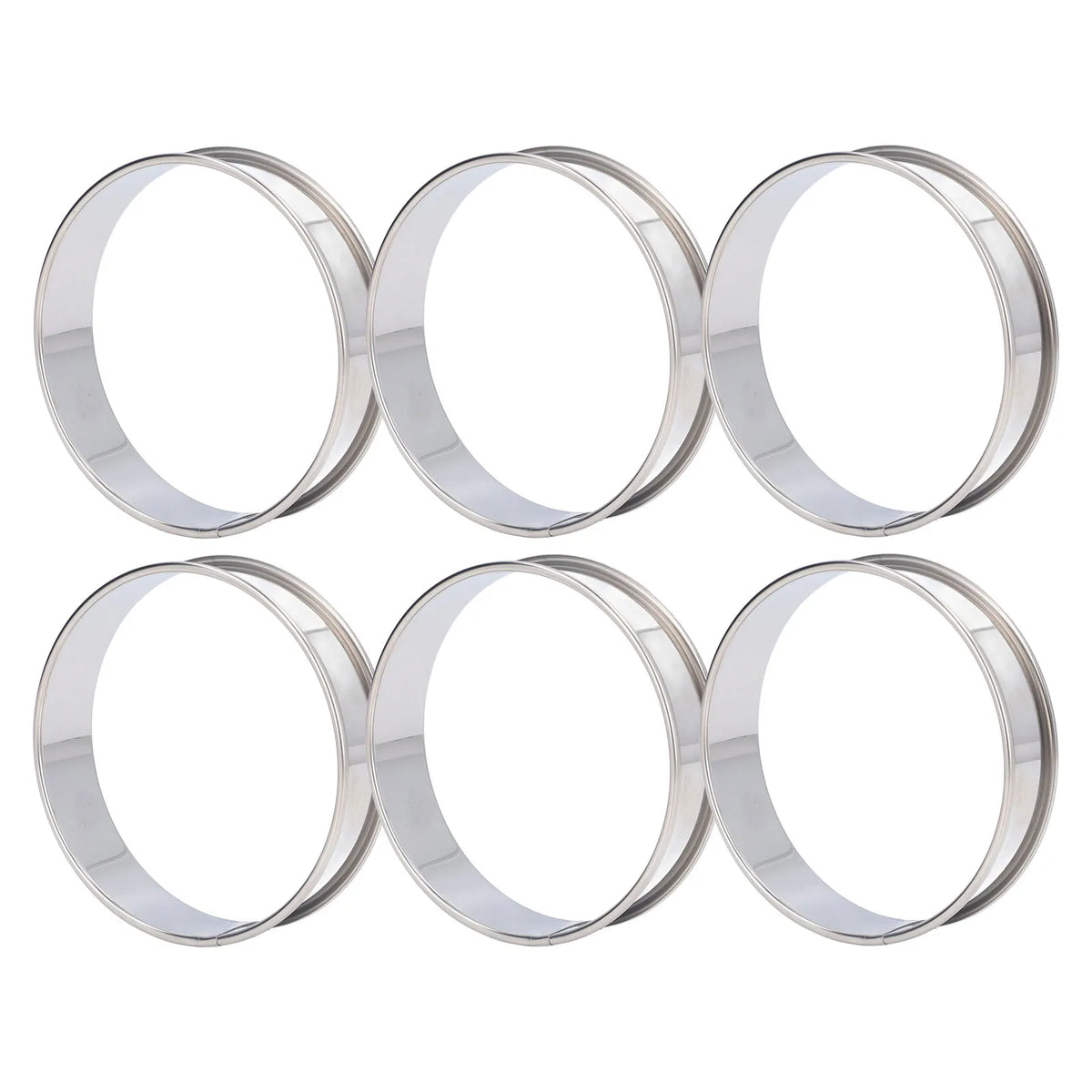 6pcs English Muffin Rings Preservative Double Volume Design Crumpet Rings DIY Production Easy Demoulding for Hamburger for Cake HIP 10cm