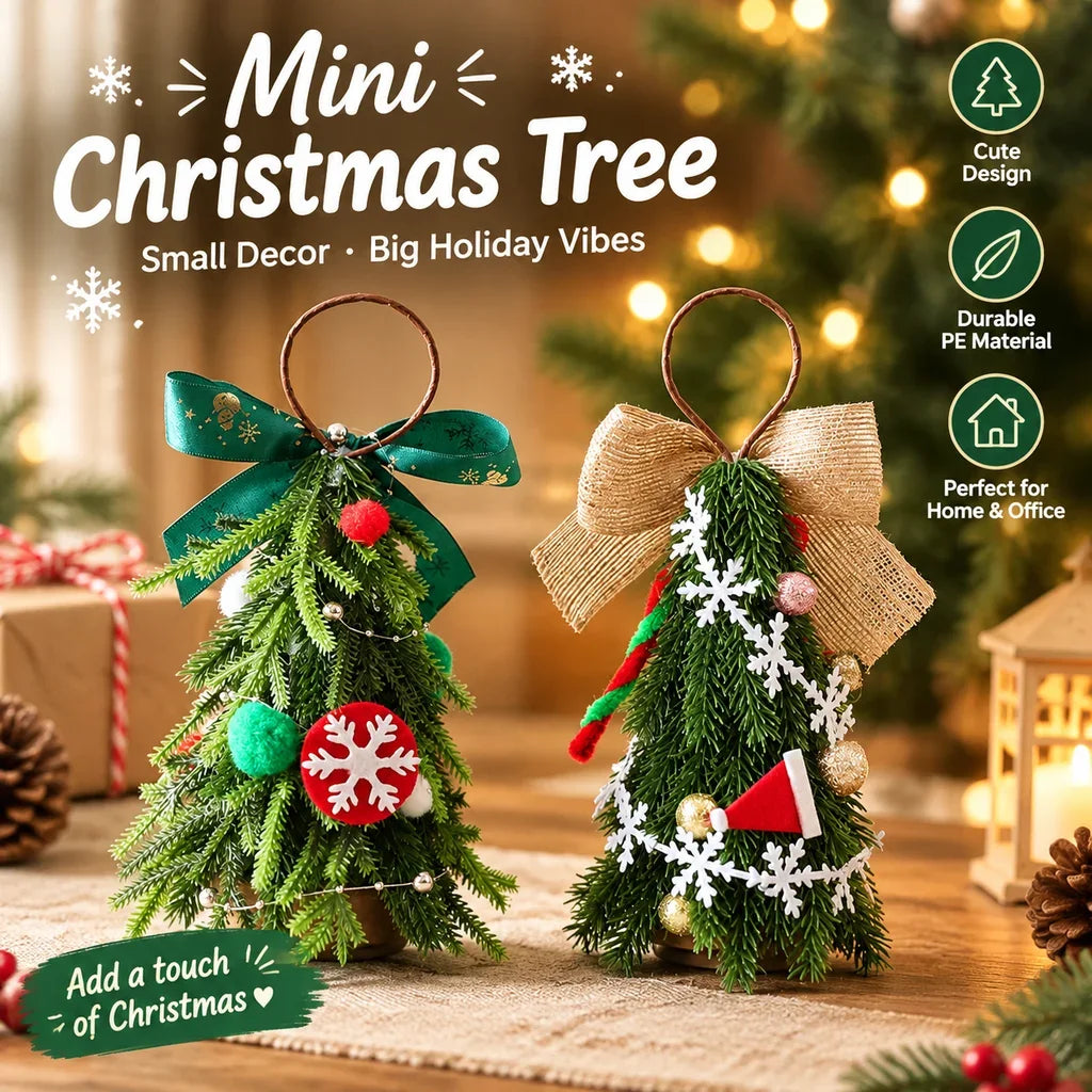 PE Christmas Tree Pendant Decorations Ornaments Mini Desktop Christmas Tree Ornament Christmas Scene Decoration HIP