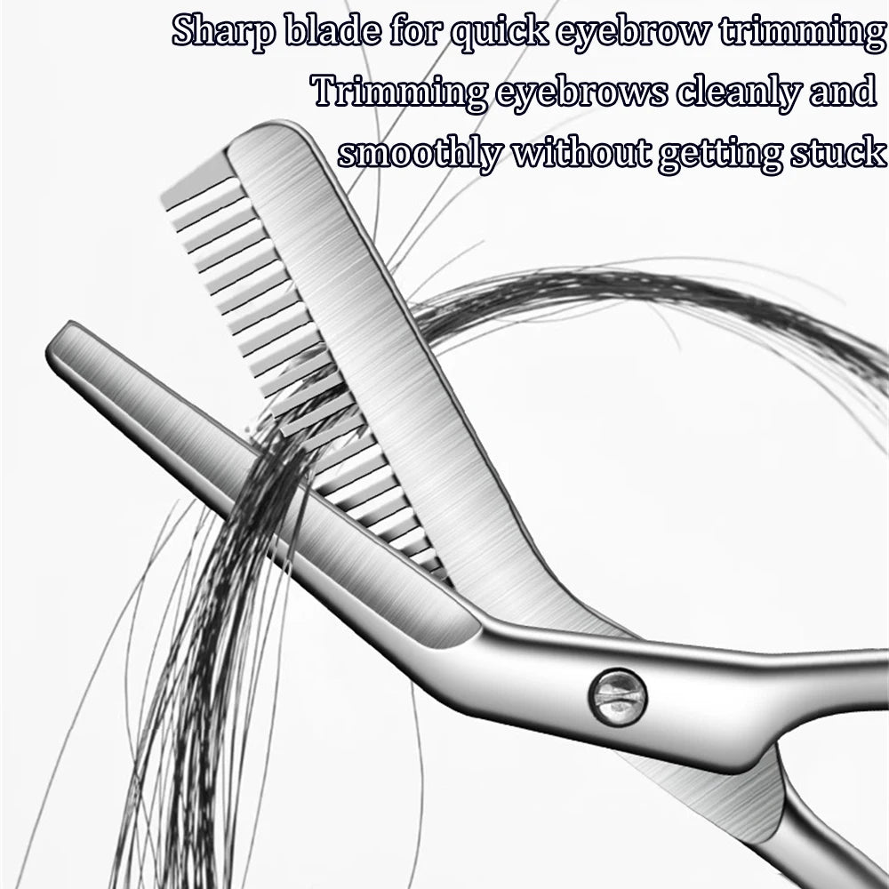 1Pc Stainless Steel Eyebrow Trimmer Scissors Precision Grooming Tool for Men & Women Effortless Knife Hair Removal Shaver Tool HIP