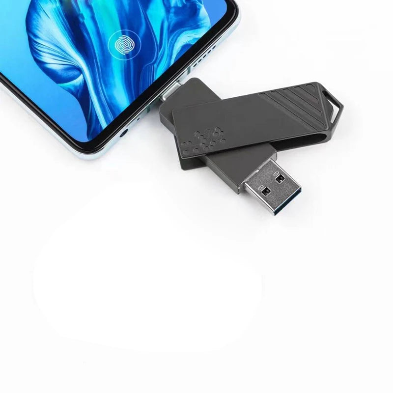 2-in-1 USB Type-C Flash Drive 32GB 64GB 128GB Metal OTG USB Flash Drive HIP
