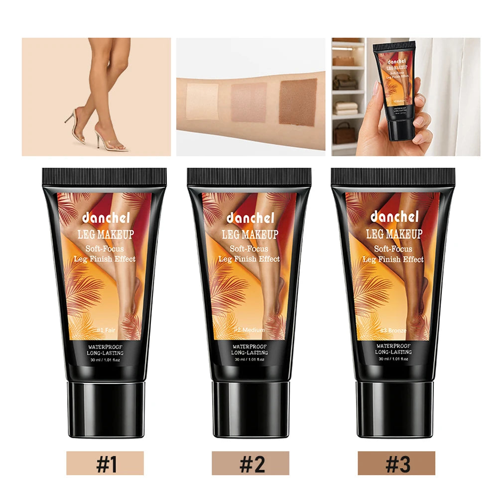 4Pcs Leg Foundation Set Leg Effect Waterproof Body Makeup Lotion With Glove Sponge Cover Tattoo Scars Varicose Veins Makeup HIP