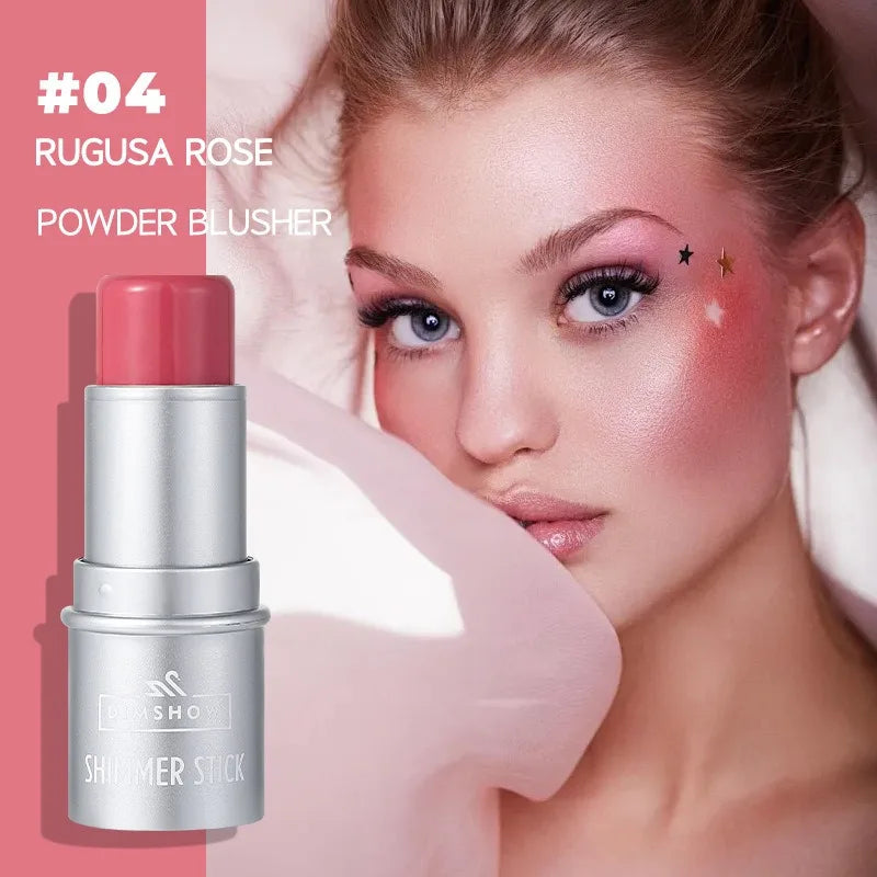 Face Brown Contouring Bronzer Stick Multifunctional Highlighter Blush Silkworm Brightening Sculpt Facial Outline Shadow Cosmetic HIP 04 Blush-1pc