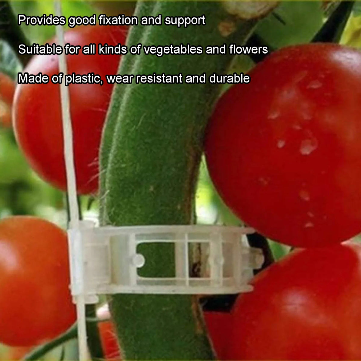 300PCS Plastic Tomato Clips Good Fixation Support Reusable Plant Support Clips for Various Vegetables Flowers Tomato Clips HIP