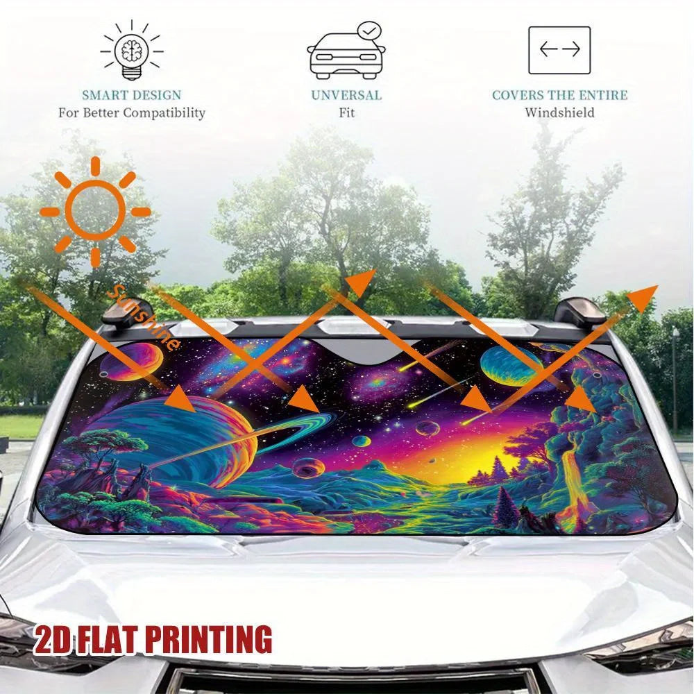 Neon Galaxy Foldable Car Windshield Sunshade – UV Cover Car Windshield Sunshade HIP