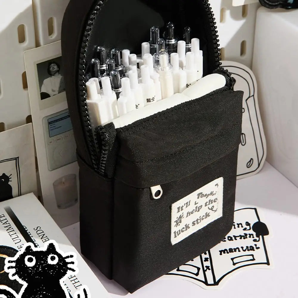 Black Cat Embroidery Pencil Case – Cute Backpack Stationery Bag Pencil Case HIP