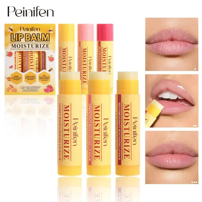3-Piece Fruit Color-Changing Lipstick Set | Moisturizing Lip Balm Color-Changing Lipstick HIP