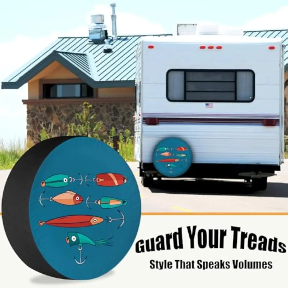 Sweet Doughnut Graphic Spare Tire Cover – UV & Dustproof Spare Tire Cover HIP