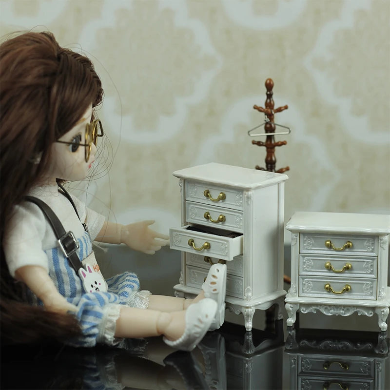 Mini Dollhouse Cabinet Furniture – Retro European Style Prop Dollhouse Furniture HIP