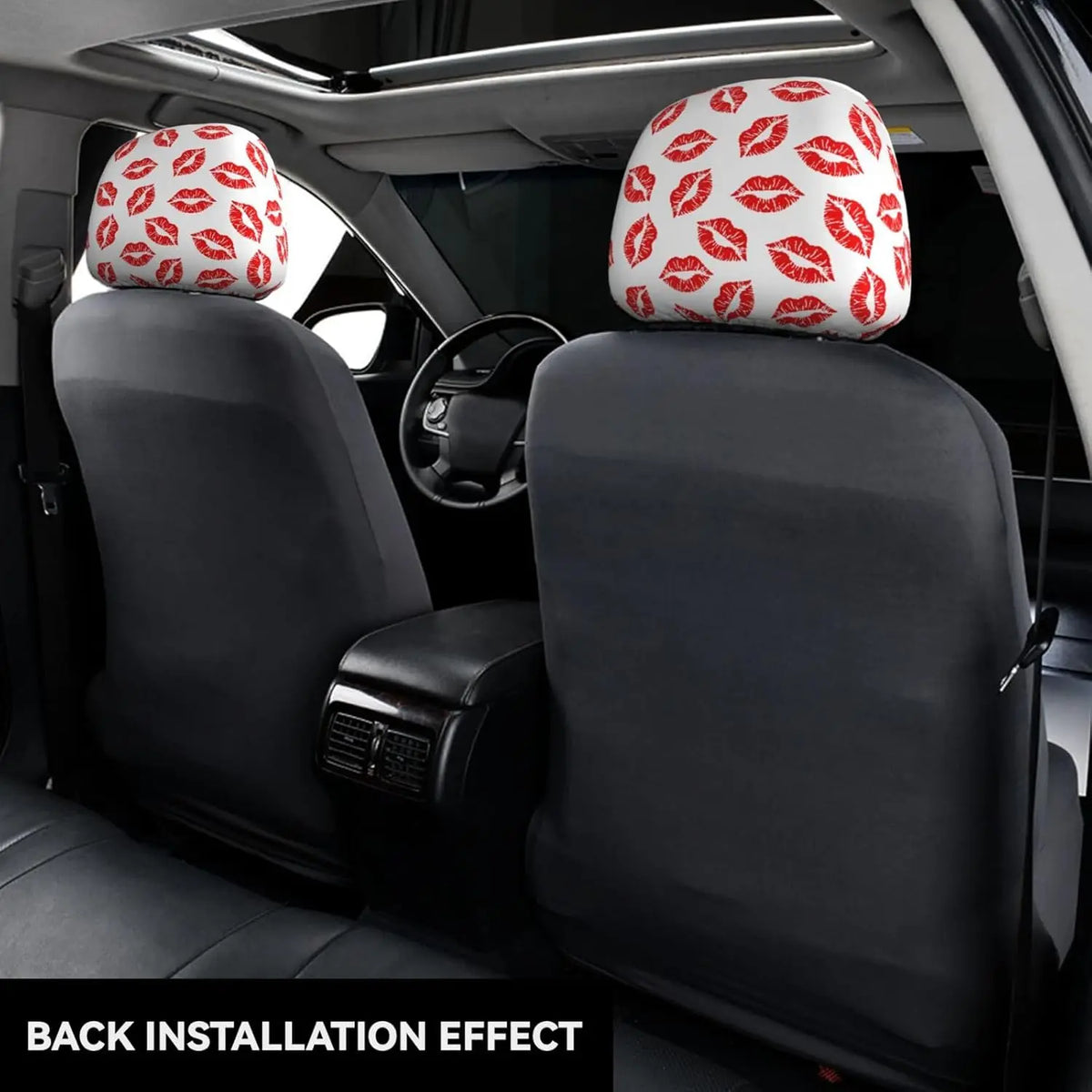 Hot Red Lips Car Headrest Covers – Universal Fit, Set of 2 Car Headrest Cover HIP