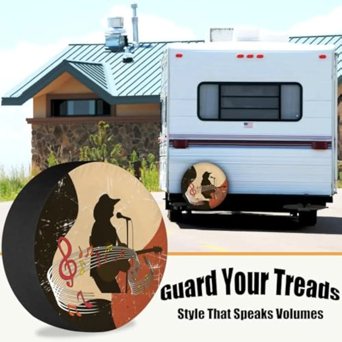Musician Graphic Spare Tire Cover – Weatherproof RV SUV Protector Spare Tire Cover HIP