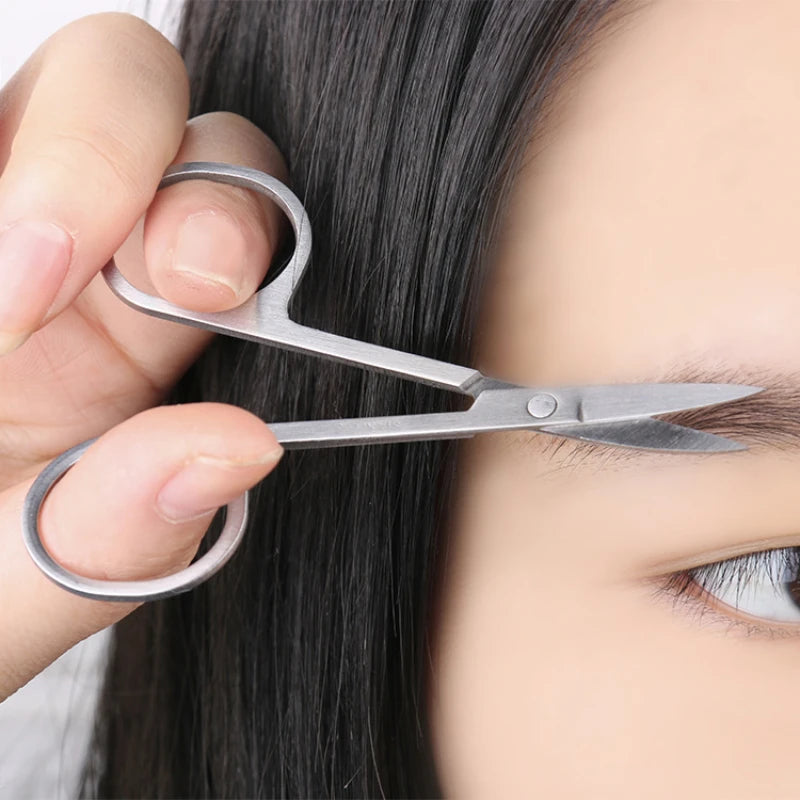 Stainless Steel Curved Tip Thin Blade Cuticle Scissors Nail Clippers Trimmer Dead Skin Remover Manicure Tools Eyebrow Toos HIP