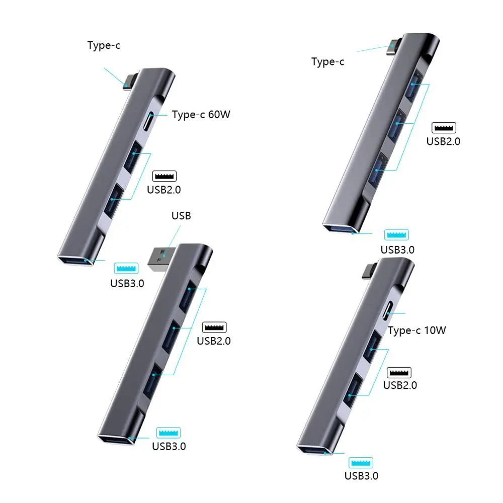 4-in-1 USB 3.0 Hub & USB-C Docking Station | OTG Adapter USB Hub Docking Station HIP