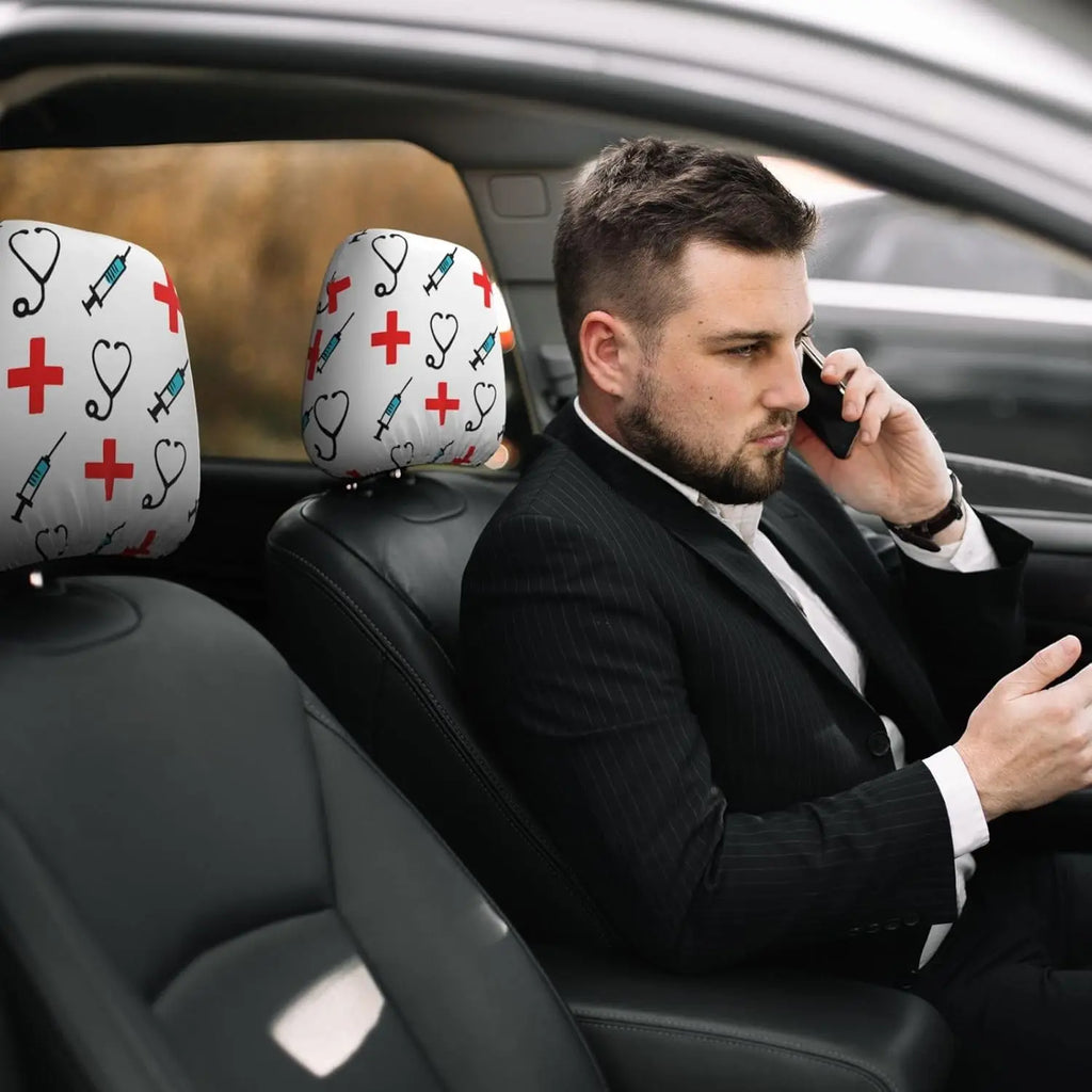 RN Registered Nurse Car Headrest Covers – 2-Pack Universal Car Headrest Cover HIP