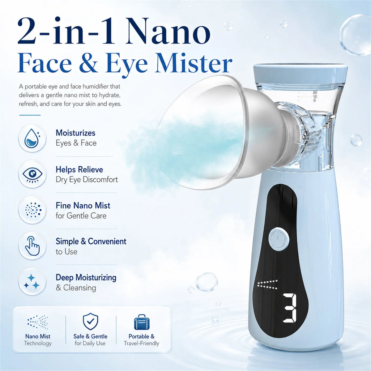 Fireurus Handheld Eye Mist Steamer & Moisturizing Atomizer Eye Mist Steamer HIP