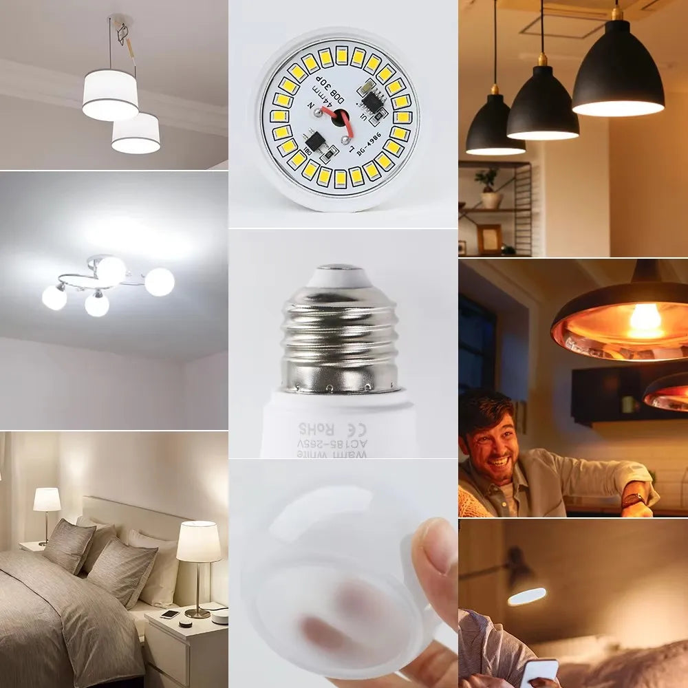 10-Pack E27 LED Bulbs 3W–18W AC 220V | Cool & Warm White LED Light Bulb Pack HIP