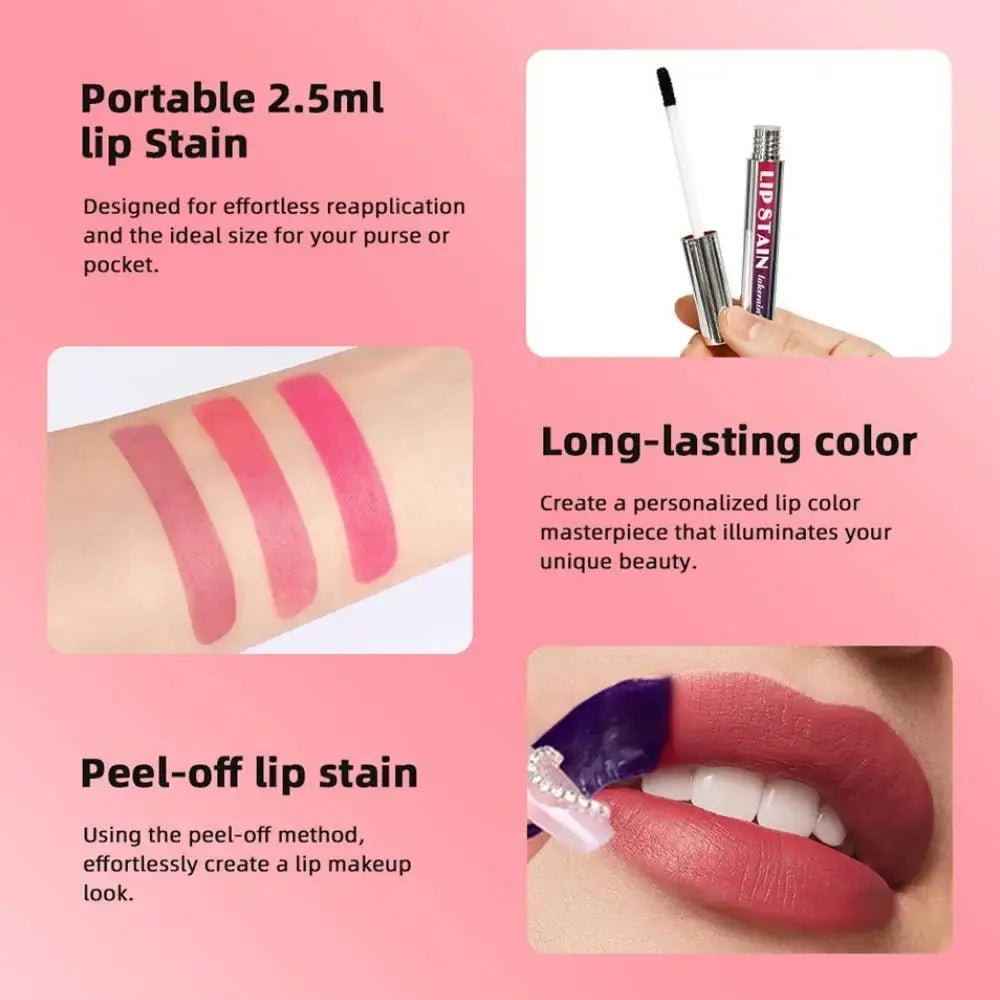 Lakerain Peel-Off Lip Stain – Matte Waterproof Lip Tint Peel-Off Lip Stain HIP